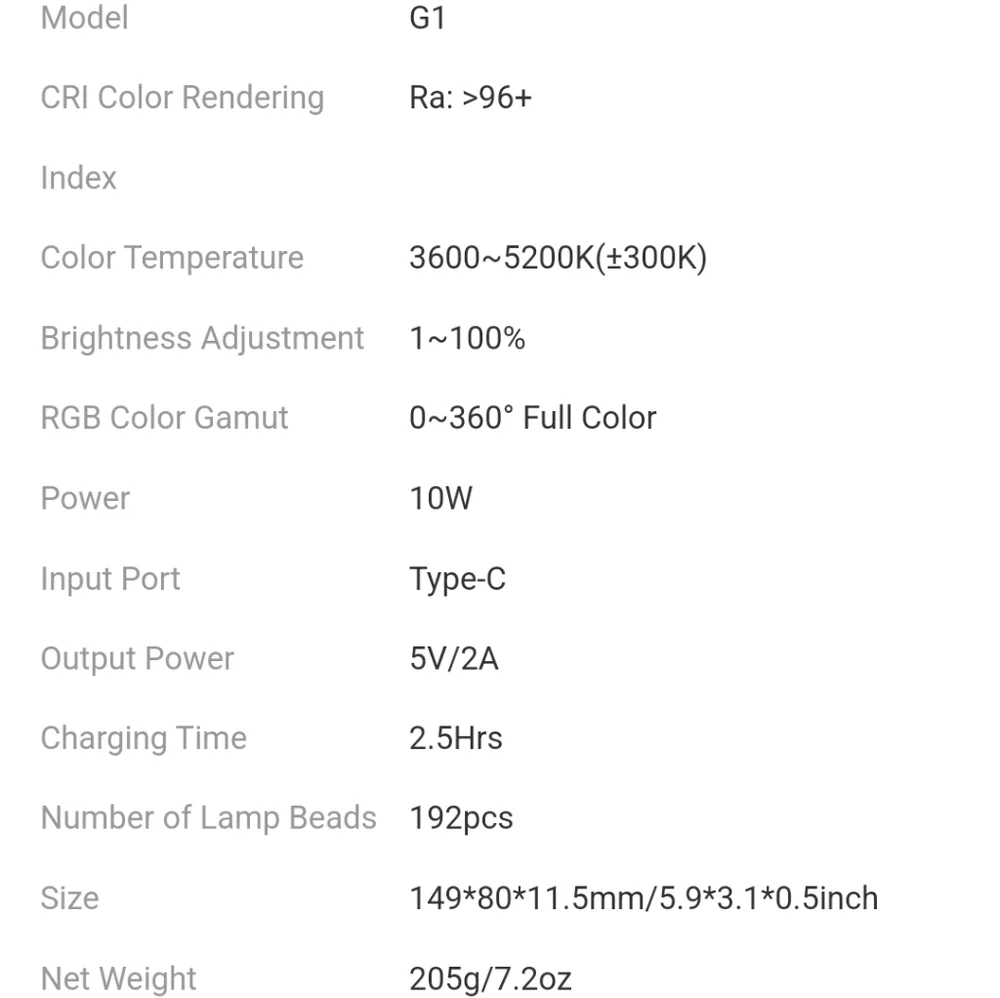 Pixel RBG Video Light- NIB